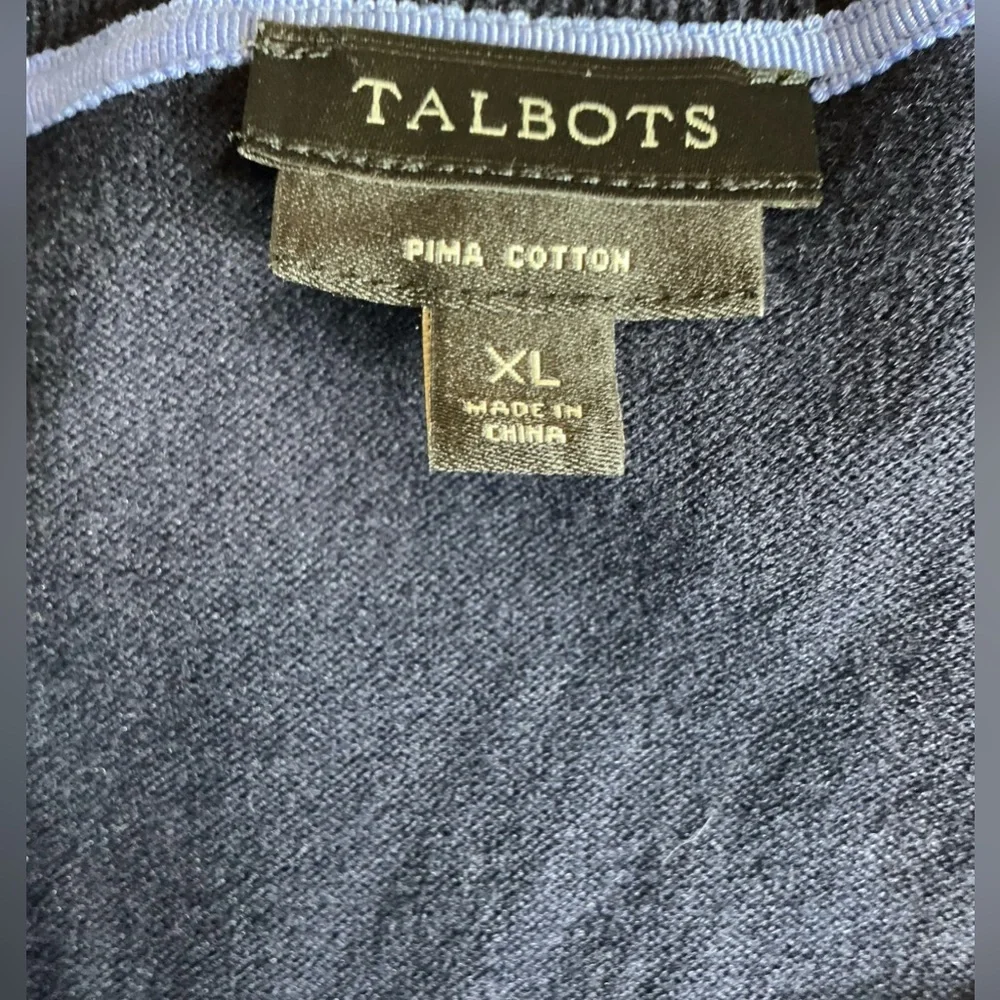 Talbots Navy Blue 3/4 Sleeve Button-Front Cardigan Sweater - Size XL - Picture 5 of 7